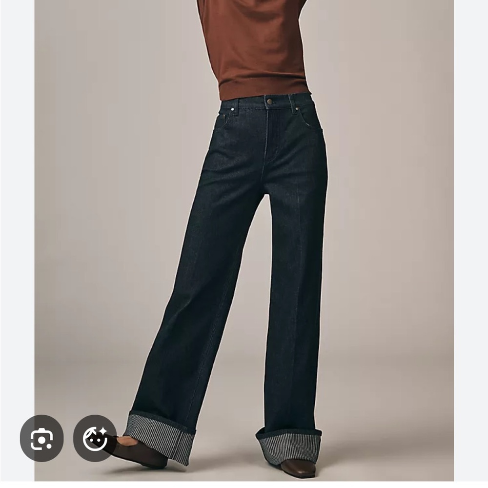 Pilcro Dark Blue Wide Leg Jeans